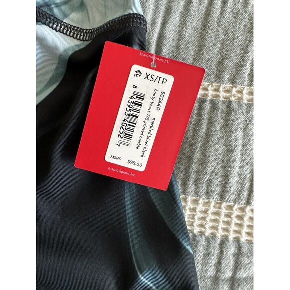 Spanx Booty Boost 7/8 Leggings Marbled Blue/Black XS - Picture 4 of 8